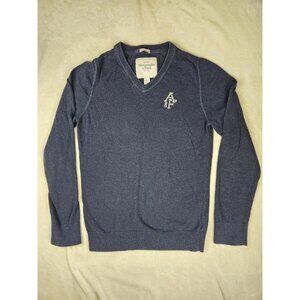 Abercrombie & Fitch Wool Cashmere Cotton Blend Sweater Mens L Blue Muscle Fit